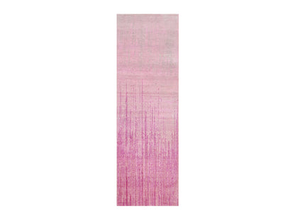 Modern / Contemporary hand-knotted wool runner in Pink, 2'7" x 8'4" — SKU O075114