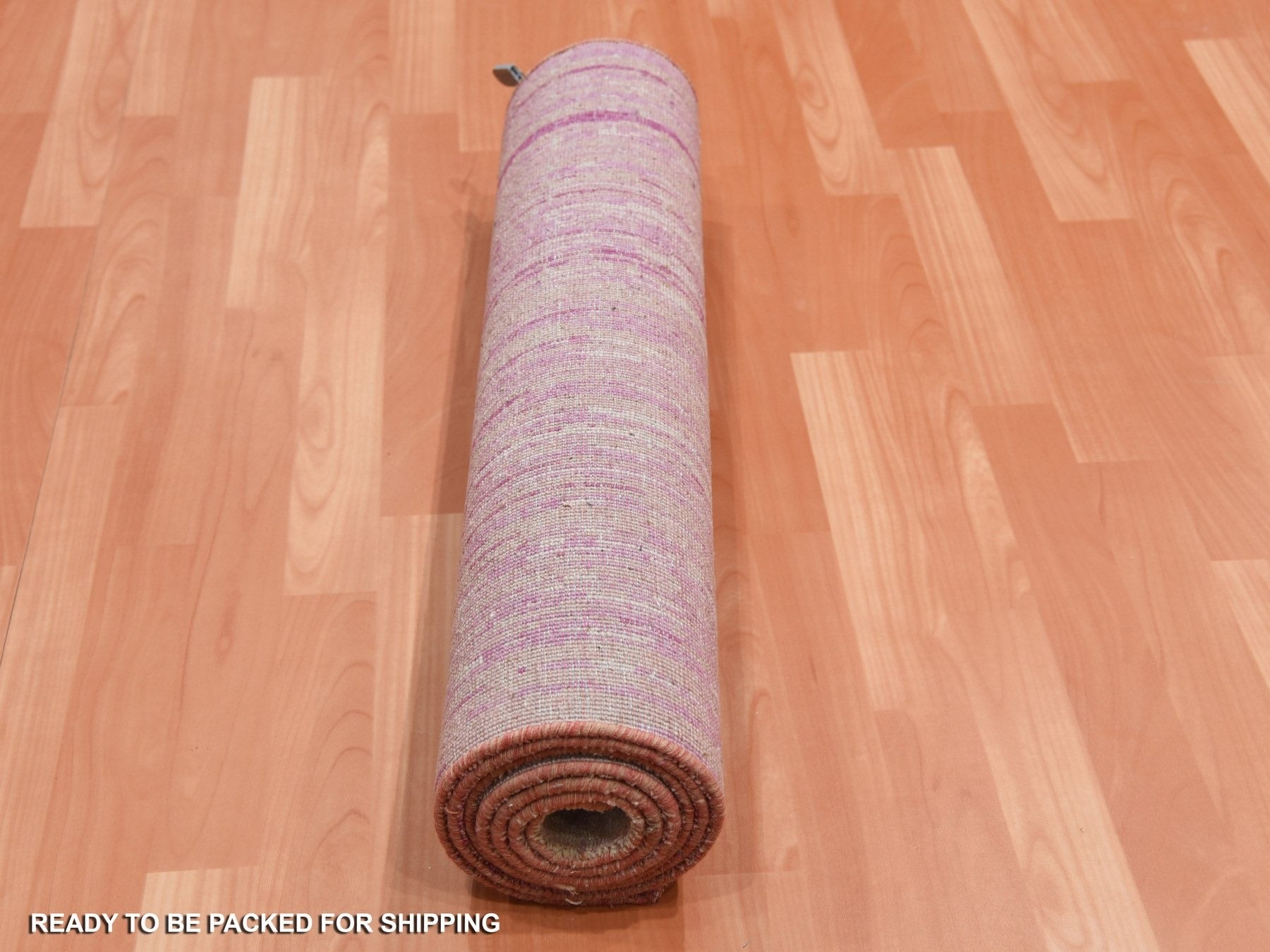 Modern / Contemporary hand-knotted wool runner in Pink, 2'7" x 8'4" — SKU O075114 (view 5)