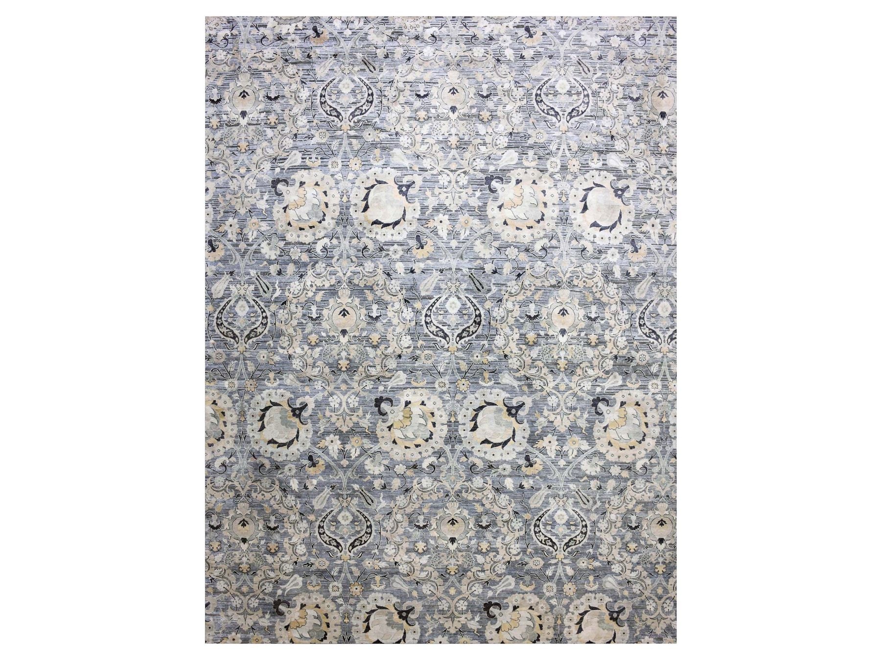 Gray 12'2" x 15'4" Wool / Silk Hand knotted Wool/Silk Rug - Sku: O075117