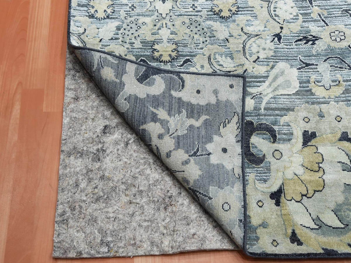 Wool / Silk hand-knotted wool/sari silk rug in Gray, 12'2" x 15'4" — SKU O075117 (view 5)