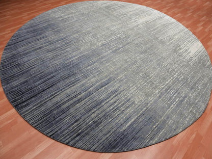 Grey 12'1" x 12'2" Modern / Contemporary Hand knotted Wool Rug - Sku: O075119