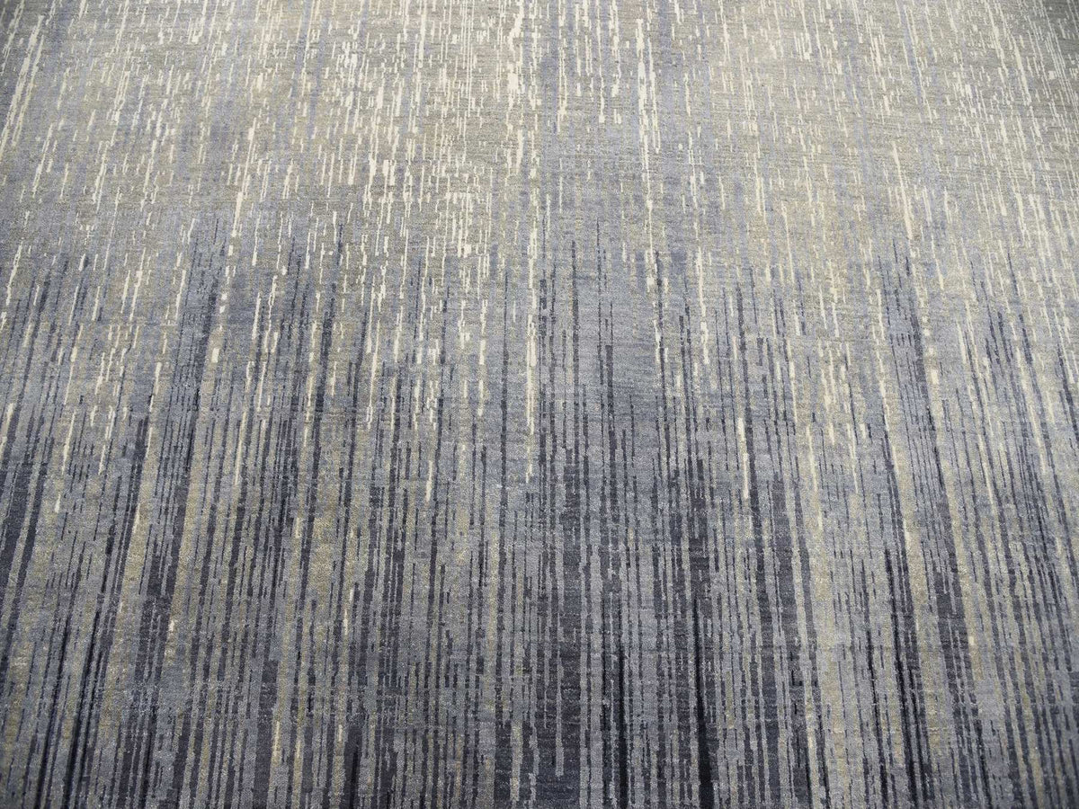 Modern / Contemporary hand-knotted wool rug in Gray, 12'1" x 12'2" — SKU O075119 (view 8)