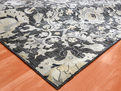 Blue 8'2" x 10'0" Wool and Silk Hand knotted Wool/Silk Rug - Sku: O075121