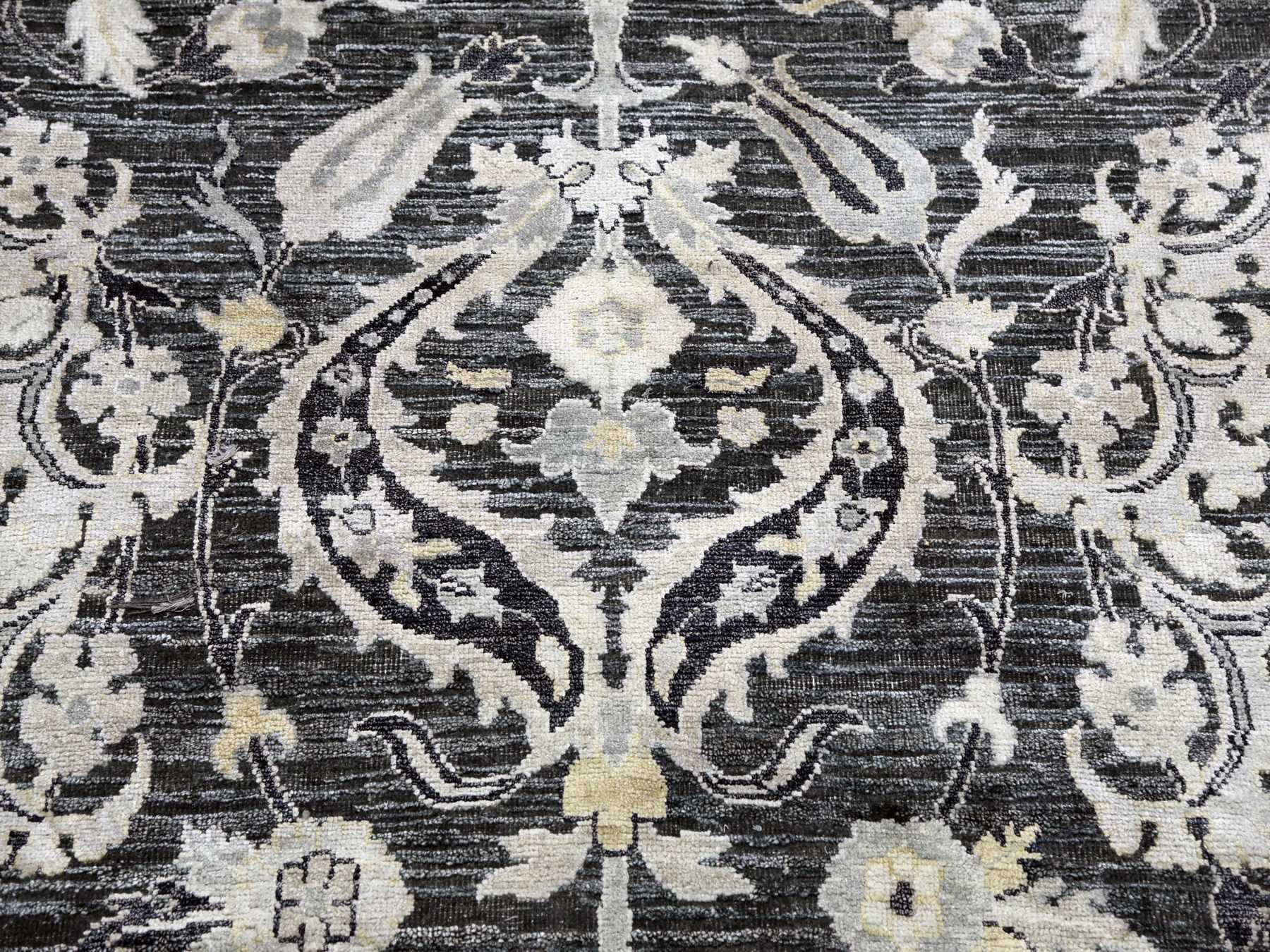 Wool / Silk hand-knotted wool/sari silk rug in Blue, 8'2" x 10' — SKU O075121 (view 8)