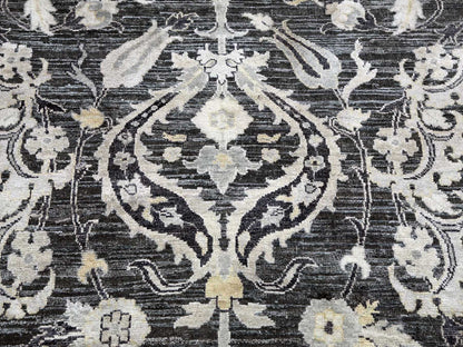 Wool / Silk hand-knotted wool/sari silk rug in Blue, 8'2" x 10' — SKU O075121 (view 8)