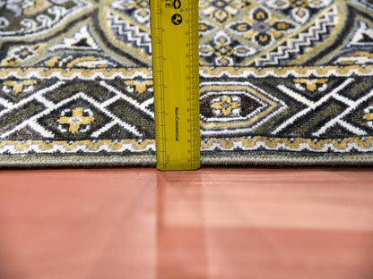 Brown 4'0" x 6'2" Transitional Hand knotted Wool/Silk Rug - Sku: O075133