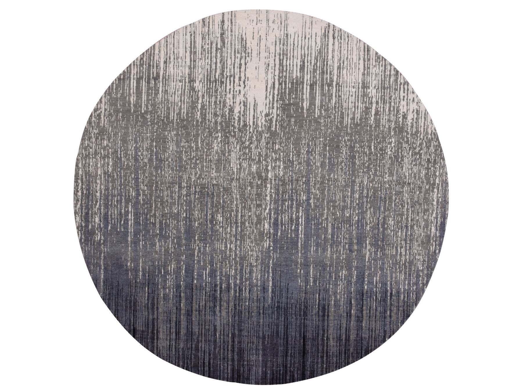 Blue 9'0" x 9'1" Modern / Contemporary Hand knotted Wool Rug - Sku: O075142
