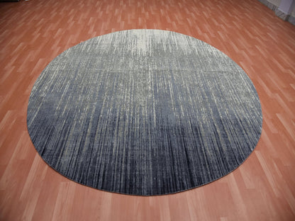 Blue 9'0" x 9'1" Modern and Contemporary Hand knotted Wool Rug - Sku: O075142