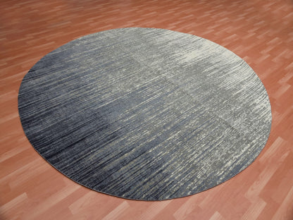 Blue 9'0" x 9'1" Modern and Contemporary Hand knotted Wool Rug - Sku: O075142