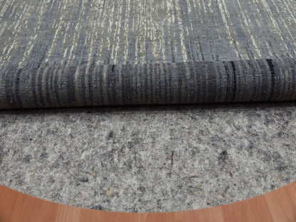 Blue 9'0" x 9'1" Modern and Contemporary Hand knotted Wool Rug - Sku: O075142