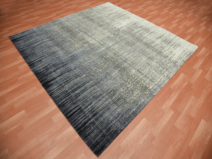 Modern / Contemporary hand-knotted wool rug in Gray & Brown, 8' x 8'4" — SKU O075143 (view 3)