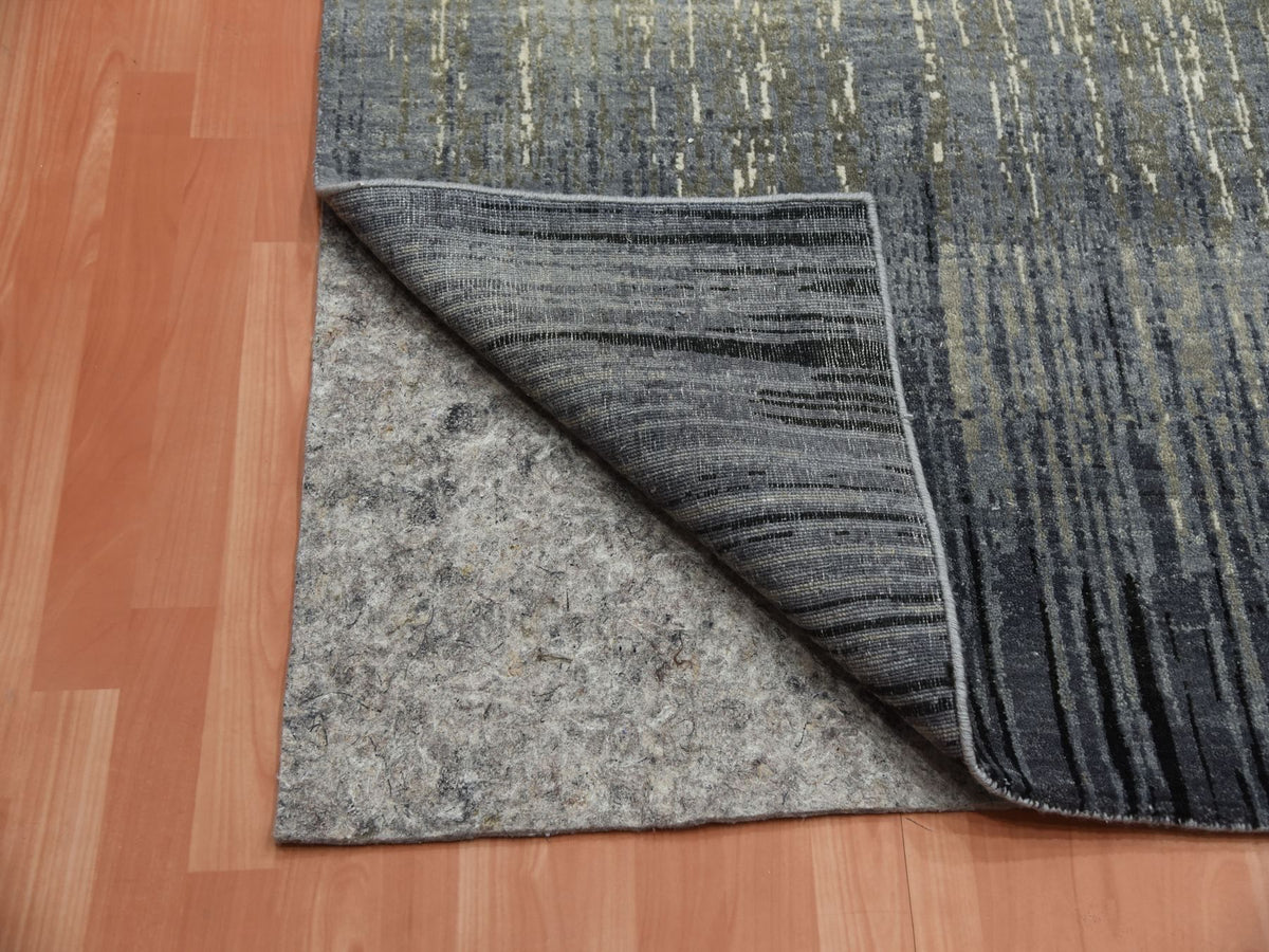 Modern / Contemporary hand-knotted wool rug in Gray & Brown, 8' x 8'4" — SKU O075143 (view 4)