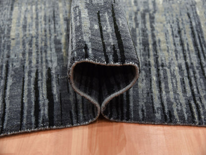 Modern / Contemporary hand-knotted wool rug in Gray & Brown, 8' x 8'4" — SKU O075143 (view 5)