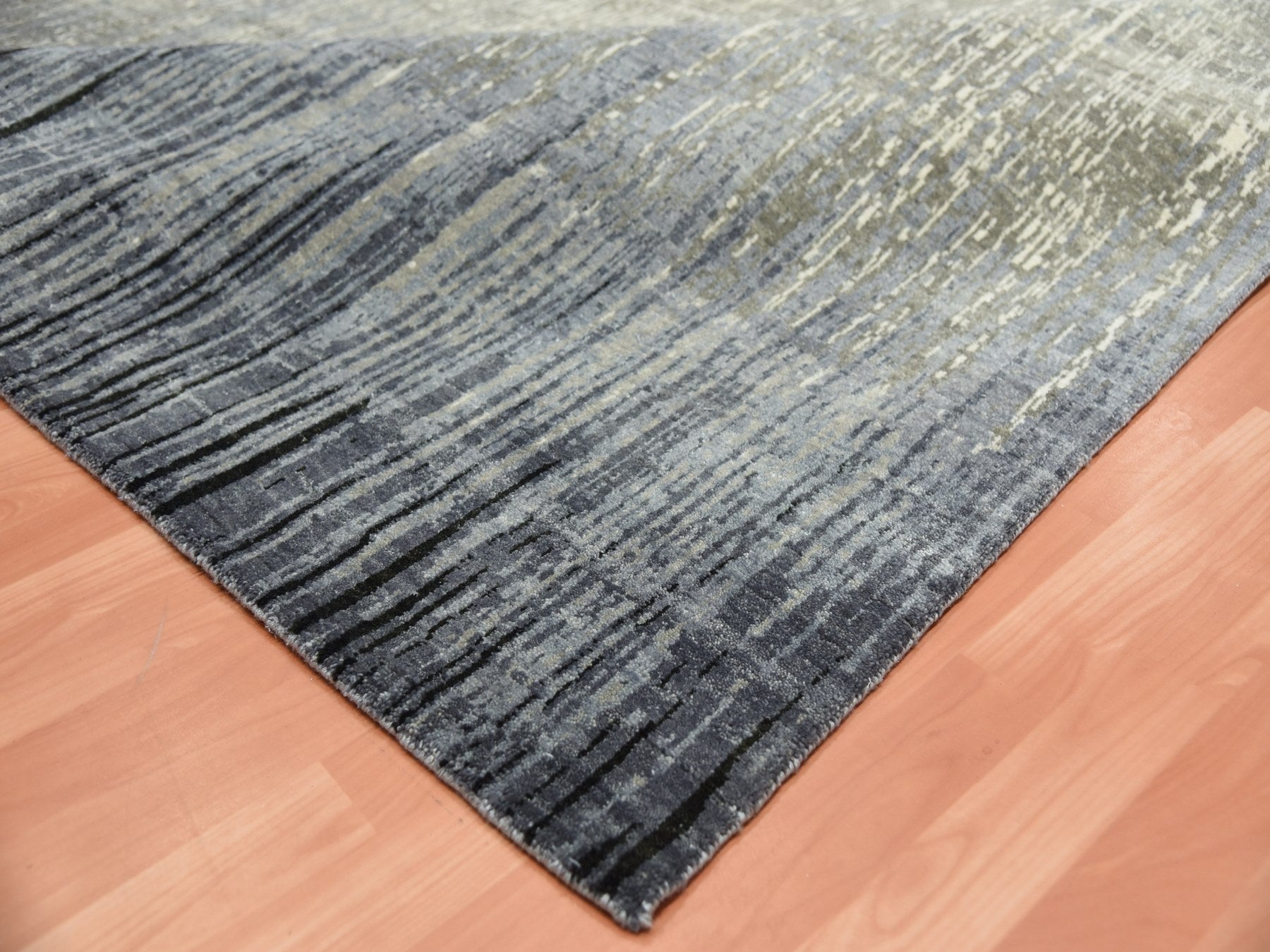 Modern / Contemporary hand-knotted wool rug in Gray & Brown, 8' x 8'4" — SKU O075143 (view 6)