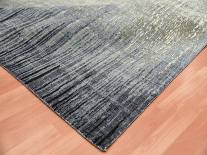 Modern / Contemporary hand-knotted wool rug in Gray & Brown, 8' x 8'4" — SKU O075143 (view 6)