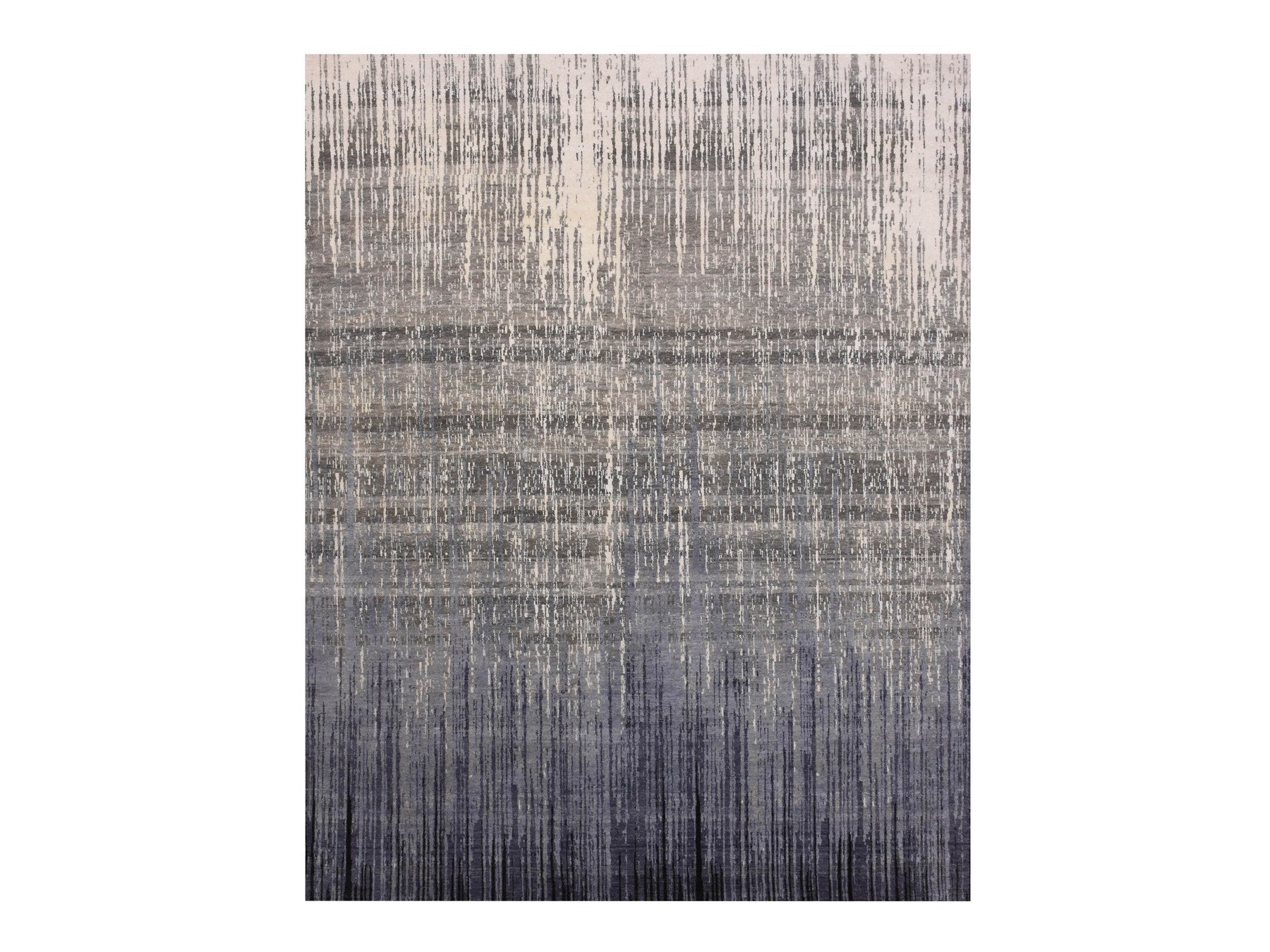 Modern / Contemporary hand-knotted wool rug in Gray & Brown, 8' x 10'3" — SKU O075144