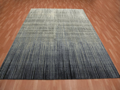 Modern / Contemporary hand-knotted wool rug in Gray & Brown, 8' x 10'3" — SKU O075144 (view 2)
