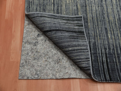 Modern / Contemporary hand-knotted wool rug in Gray & Brown, 8' x 10'3" — SKU O075144 (view 4)