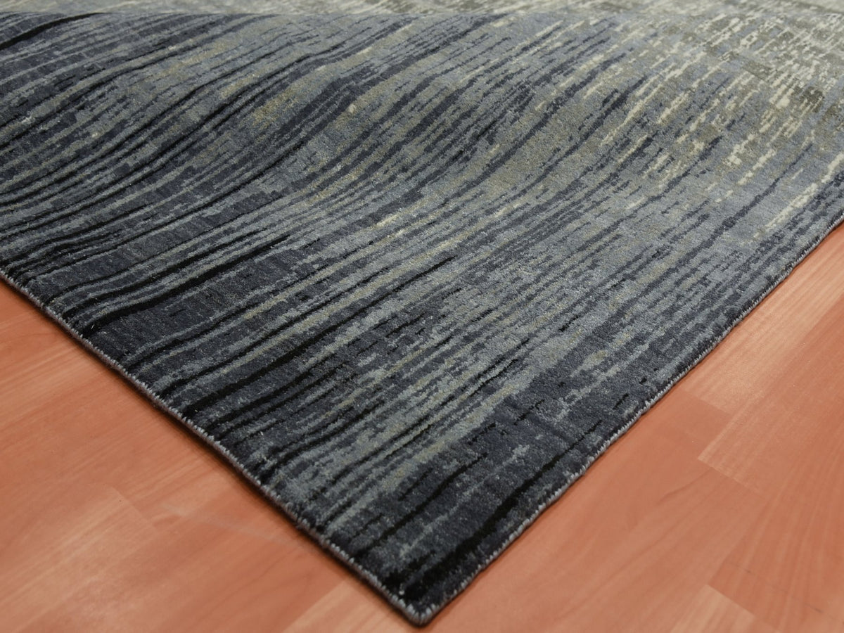 Modern / Contemporary hand-knotted wool rug in Gray & Brown, 8' x 10'3" — SKU O075144 (view 6)