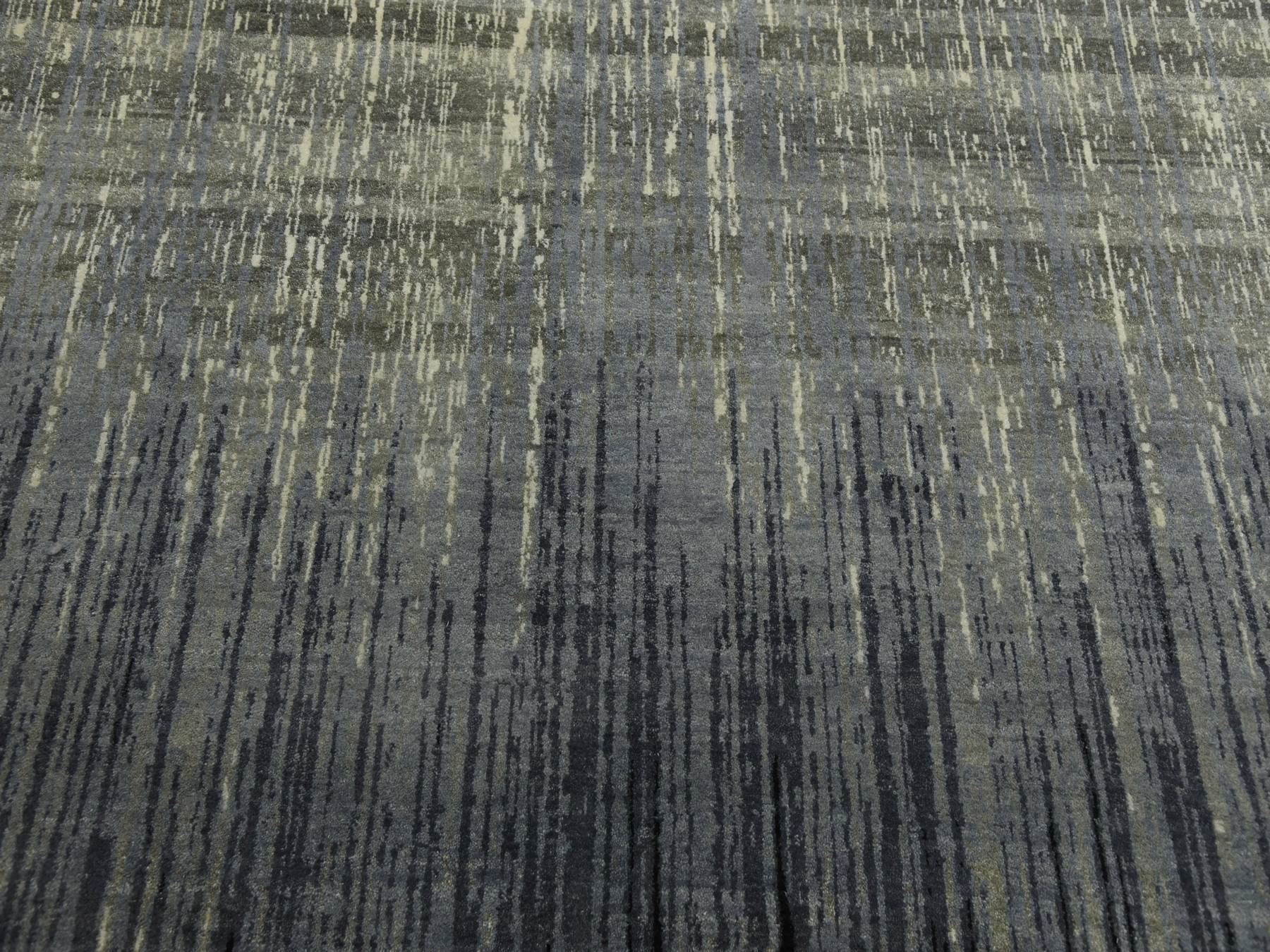 Modern / Contemporary hand-knotted wool rug in Gray & Brown, 8' x 10'3" — SKU O075144 (view 8)