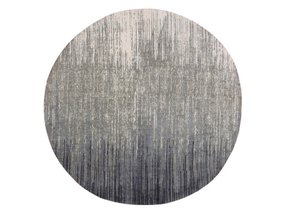 Modern / Contemporary hand-knotted wool rug in Gray & Brown, 7'10" x 8'1" — SKU O075145