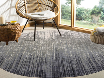 Modern / Contemporary hand-knotted wool rug in Gray & Brown, 7'10" x 8'1" — SKU O075145 (view 2)