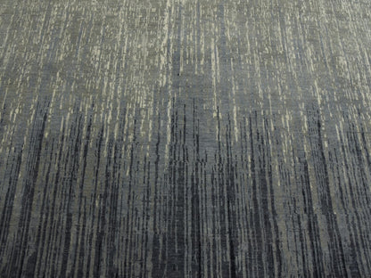 Modern / Contemporary hand-knotted wool rug in Gray & Brown, 7'10" x 8'1" — SKU O075145 (view 9)