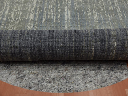 Grey 7'0" x 7'2" Modern / Contemporary Hand knotted Wool Rug - Sku: O075147