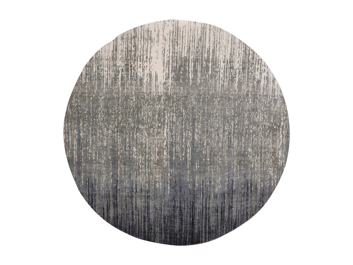 Modern / Contemporary hand-knotted wool rug in Gray, 6' x 6' — SKU O075148