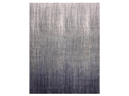 Grey 12'2" x 15'0" Modern / Contemporary Hand knotted Wool Rug - Sku: O075152