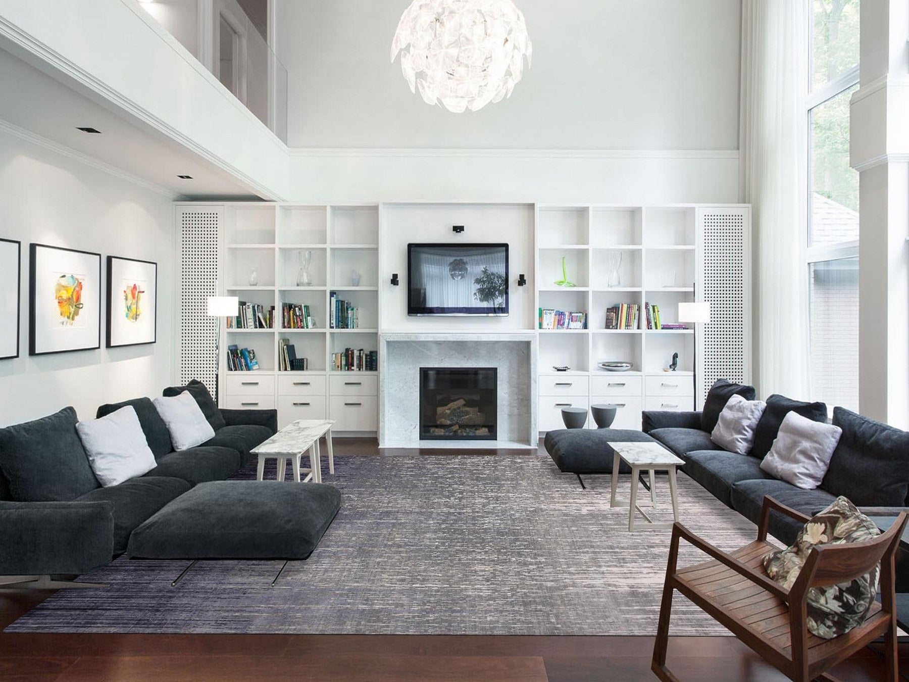 Modern / Contemporary hand-knotted wool rug in Gray, 12'2" x 15' — SKU O075152 (view 2)