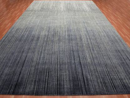 Modern / Contemporary hand-knotted wool rug in Gray, 12'2" x 18' — SKU O075153 (view 2)