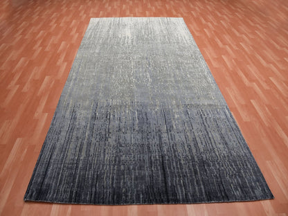 Modern / Contemporary hand-knotted wool runner in Gray, 6'1" x 12'1" — SKU O075154 (view 2)