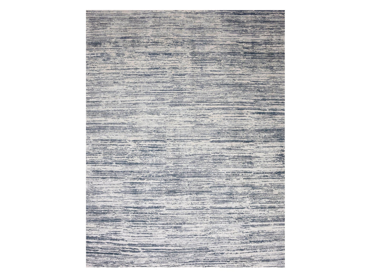 Modern / Contemporary hand-knotted wool/silk rug in Ivory, 11'7" x 14'10" — SKU O075161