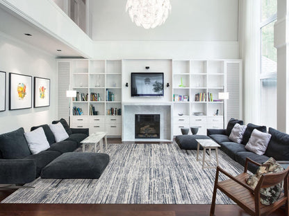 Modern / Contemporary hand-knotted wool/silk rug in Ivory, 11'7" x 14'10" — SKU O075161 (view 2)