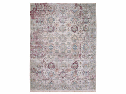Ivory 9'0" x 12'0" Transitional Hand knotted Wool Rug - Sku: O075165