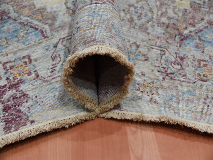 Transitional hand-knotted wool rug in Ivory, 9' x 12' — SKU O075165 (view 5)