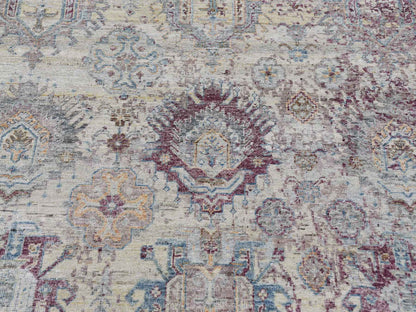 Transitional hand-knotted wool rug in Ivory, 9' x 12' — SKU O075165 (view 8)