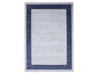 Blue 12'2" x 15'3" Modern and Contemporary Hand knotted Wool Rug - Sku: O075169