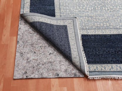 Blue 12'2" x 15'3" Modern and Contemporary Hand knotted Wool Rug - Sku: O075169