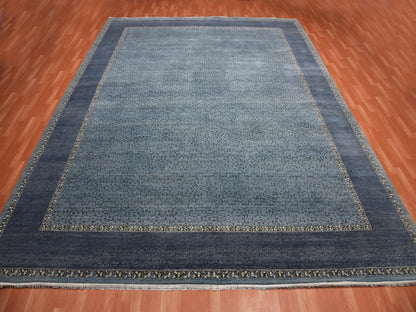 Modern / Contemporary hand-knotted wool rug in Blue, 12' x 15'4", SKU O075170 (view 3)