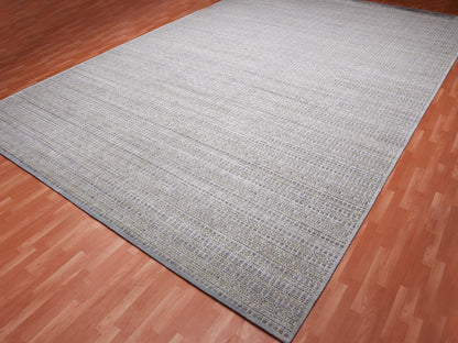 Grey 14'0" x 20'4" Modern / Contemporary Hand knotted Wool/Silk Rug - Sku: O075173