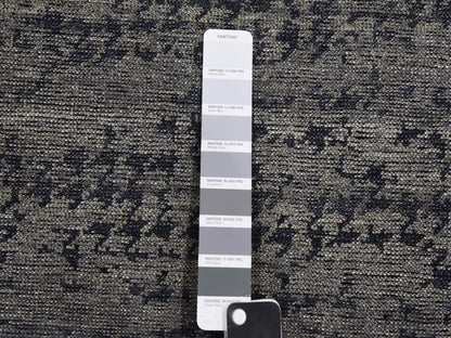 Modern / Contemporary hand-knotted silk rug in Gray, 8' x 10'1" — SKU O075179 (view 7)