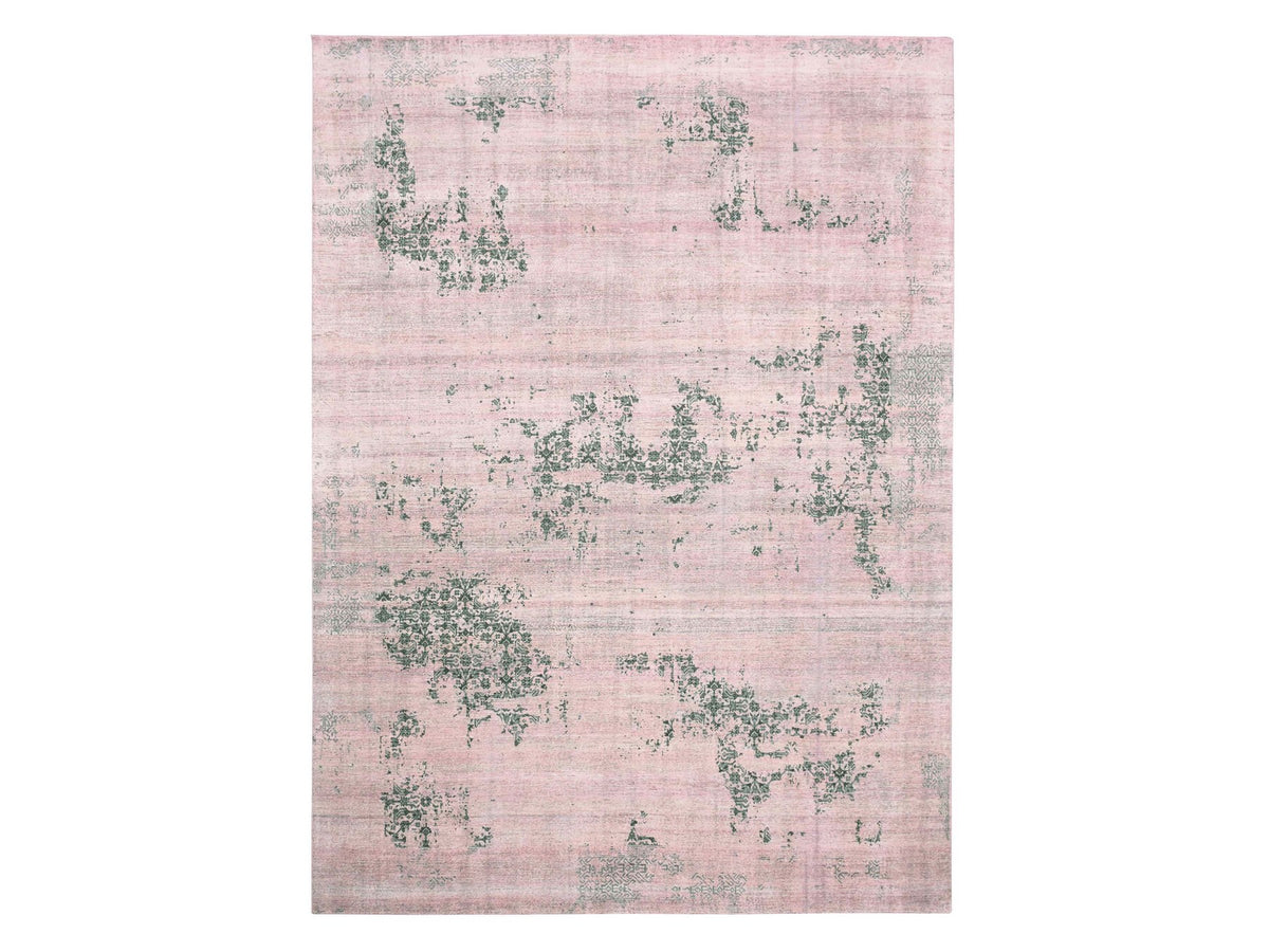 Modern / Contemporary hand-knotted silk rug in Pink, 8'9" x 12'2" — SKU O075180