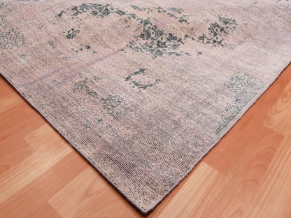 Modern / Contemporary hand-knotted silk rug in Pink, 8'9" x 12'2" — SKU O075180 (view 6)