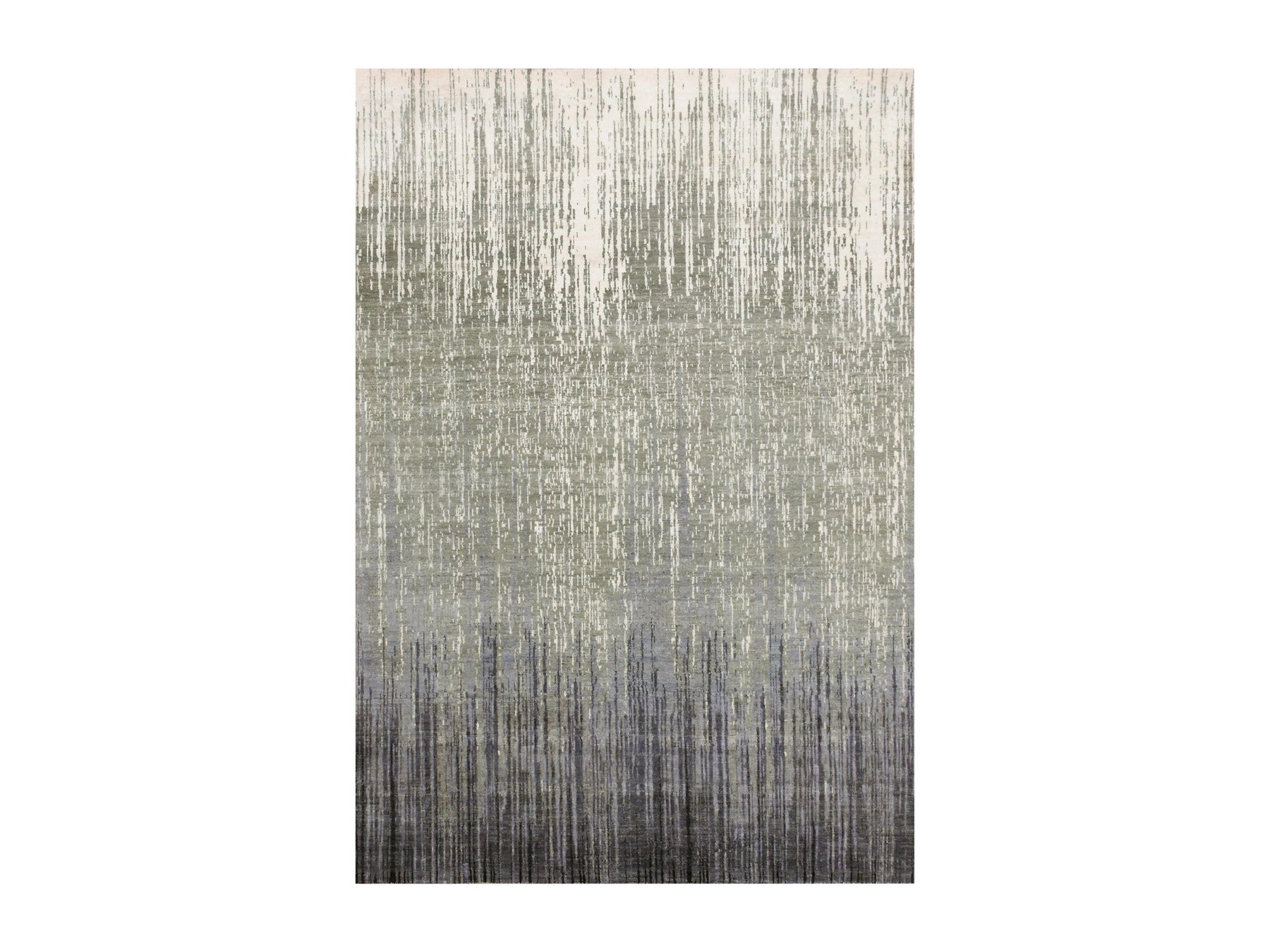 Modern / Contemporary hand-knotted wool rug in Gray, 6'1" x 9'2" — SKU O075182