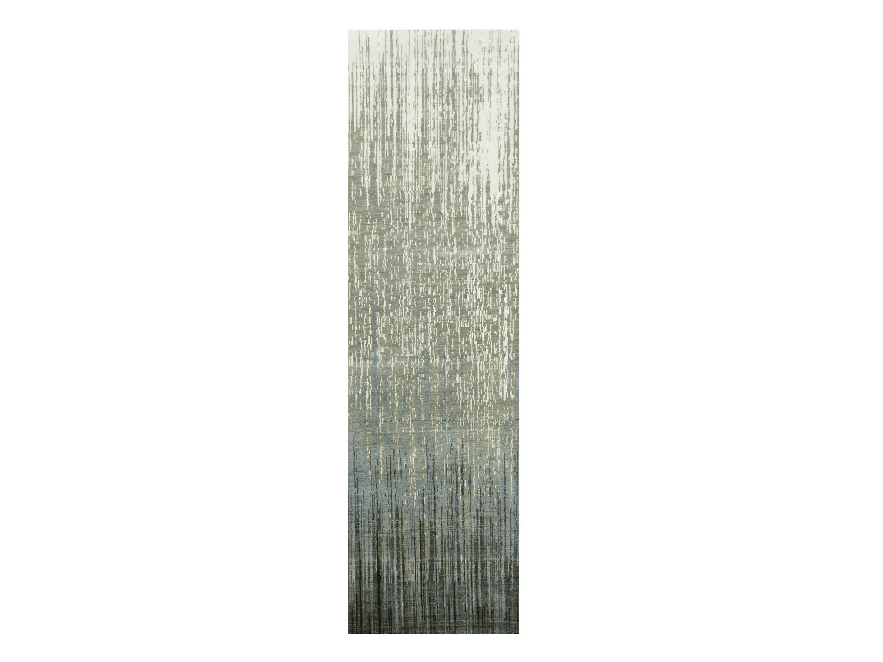 Modern / Contemporary hand-knotted wool runner in Gray, 2'6" x 10'2" — SKU O075183