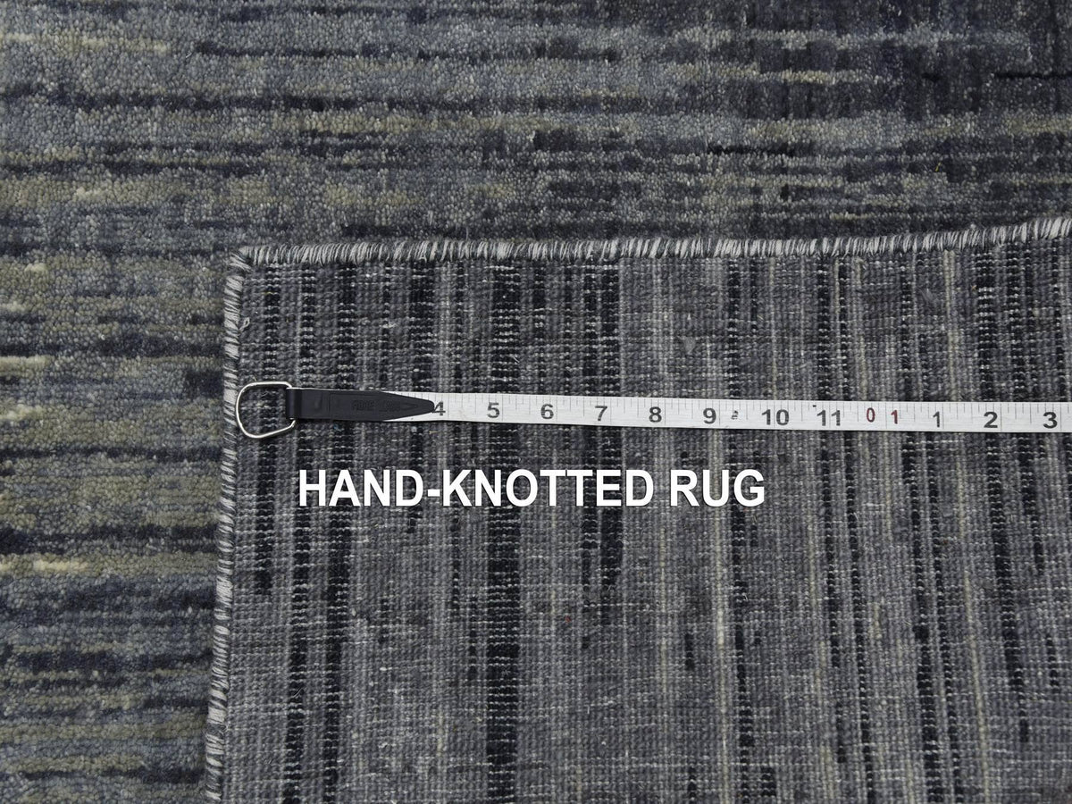 Modern / Contemporary hand-knotted wool runner in Gray, 2'6" x 10'2" — SKU O075183 (view 7)