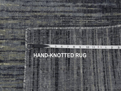 Modern / Contemporary hand-knotted wool runner in Gray, 2'6" x 10'2" — SKU O075183 (view 7)
