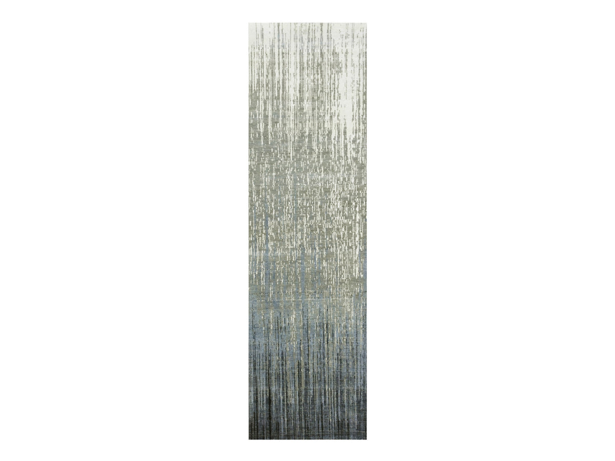Modern / Contemporary hand-knotted wool runner in Gray, 2'6" x 10'2" — SKU O075184